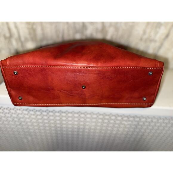 NWT WILSONS LEATHER Pelle Studio Red Leather Shoulder Bag Strap Zipper - Picture 11 of 13